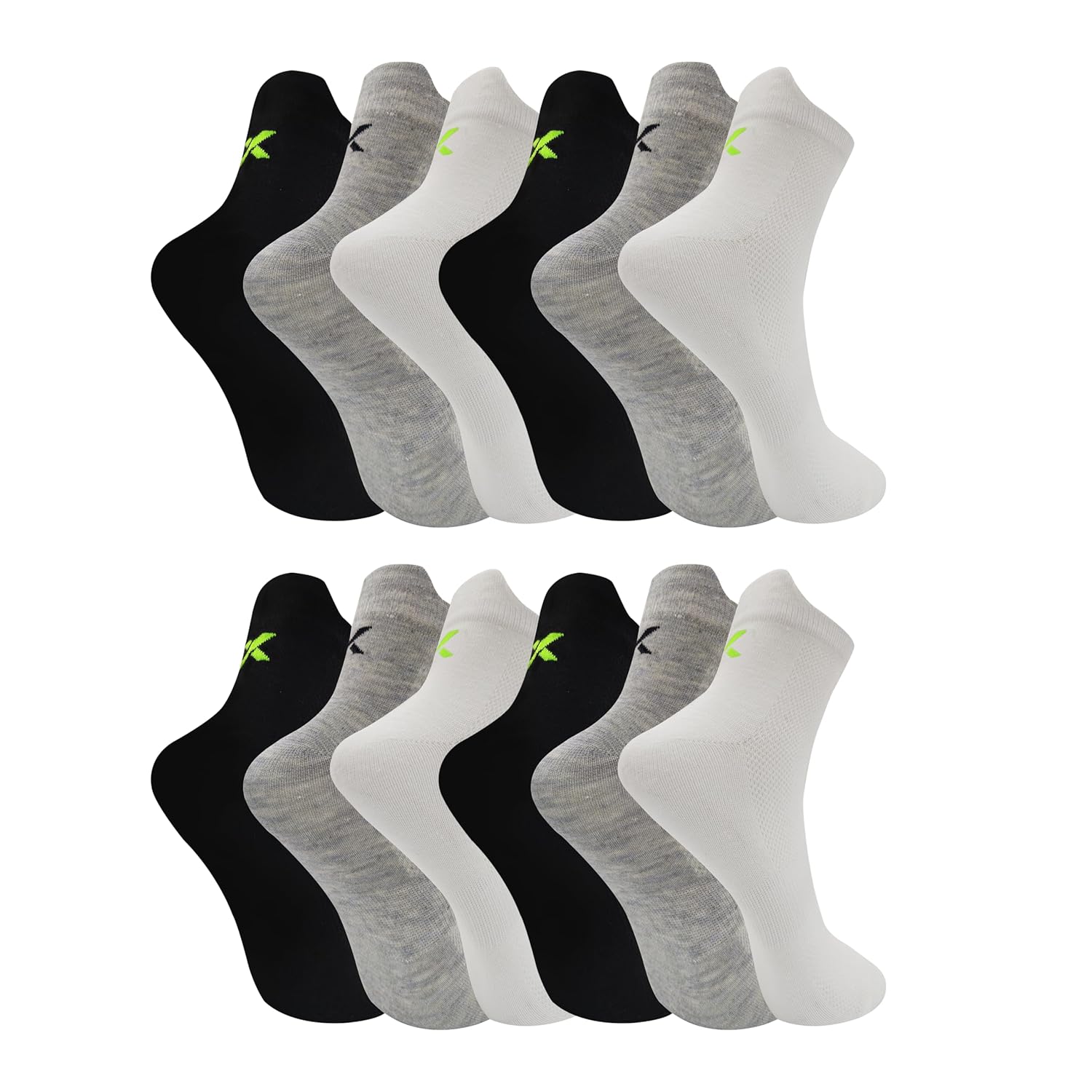 XJARVIS® RIO Unisex Ankle Socks for Men & Women – SJeware 12 Pairs Solid Cotton Ankle Length Socks
