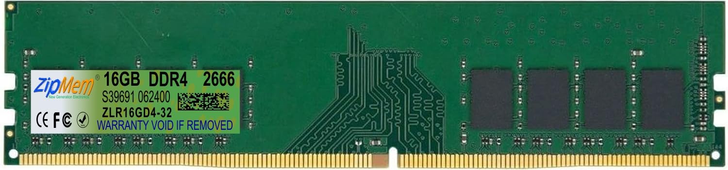 Zipmem 16GB DDR4 2666MHz Desktop RAM (Memory) U-DIMM | Long-DIMM 16GB