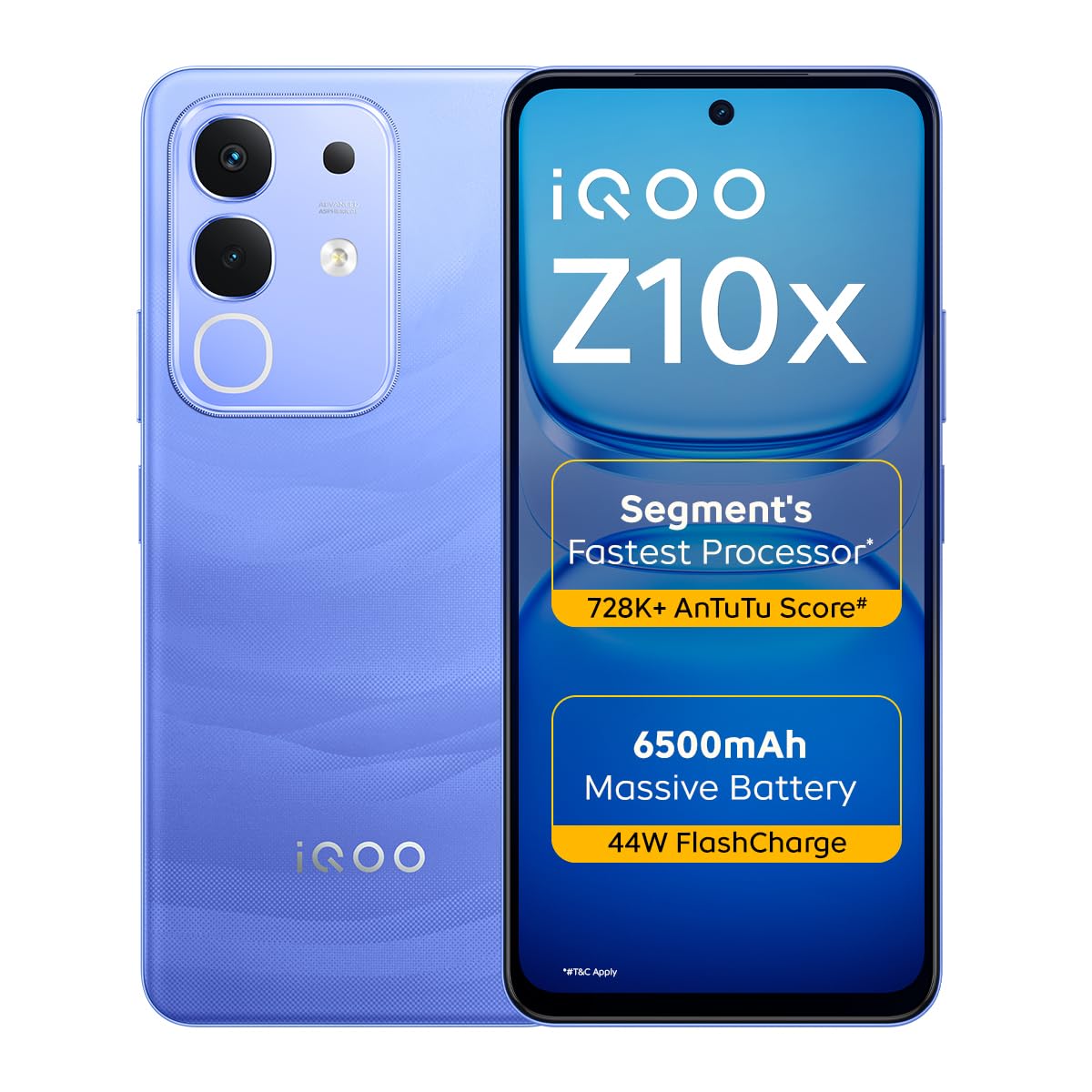 iQOO Z10x 5G (Ultramarine, 8GB RAM, 256GB Storage) | 6500 iQOO Neo 10