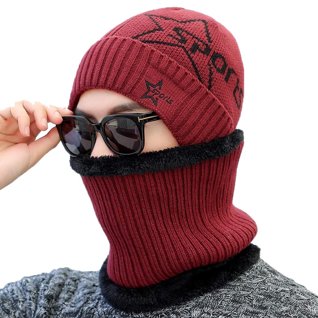 iSWEVEN Men and Women Winter Beanie Hat Scarf Set Warm Boldfit Winter Cap Set