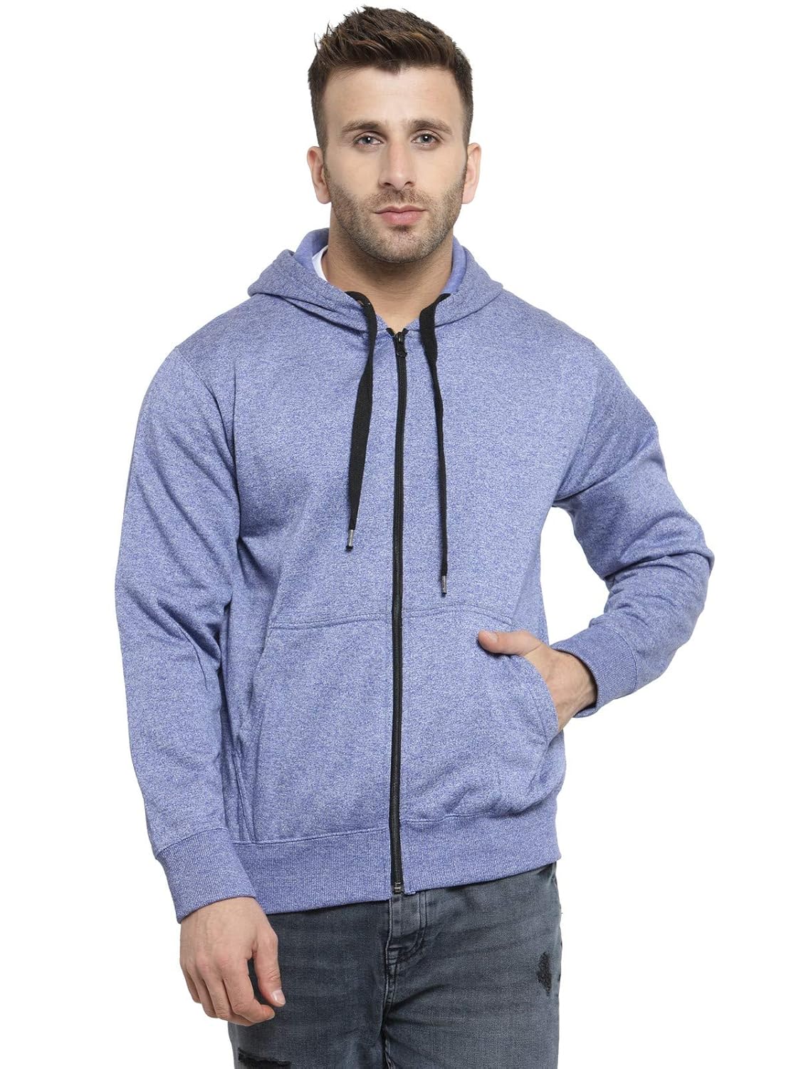 AWG Men's Premium Royal Blue Melange Grindle Sweatshirt with Zip AWG All Weather Gear Hoodies for Men