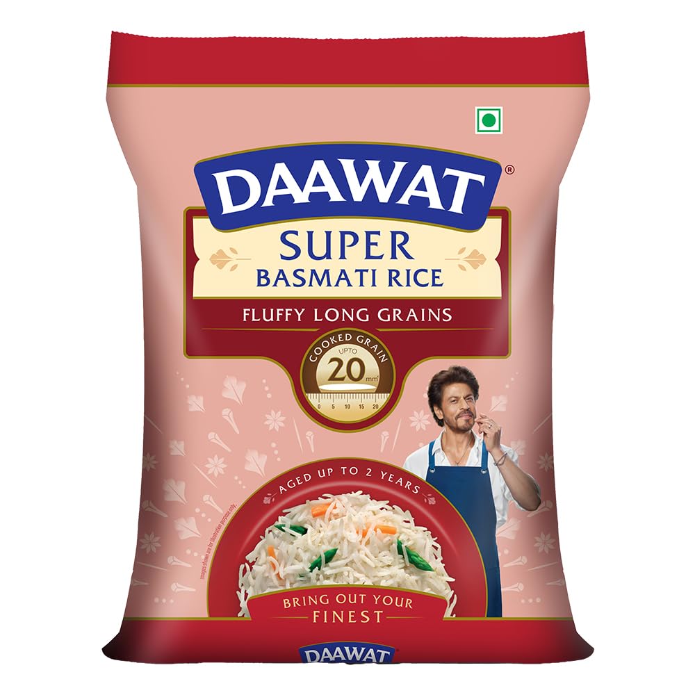 Daawat Super Basmati Rice 5Kg| Fluffy Long Grains| Cooked upto realme NARZO N65 5G