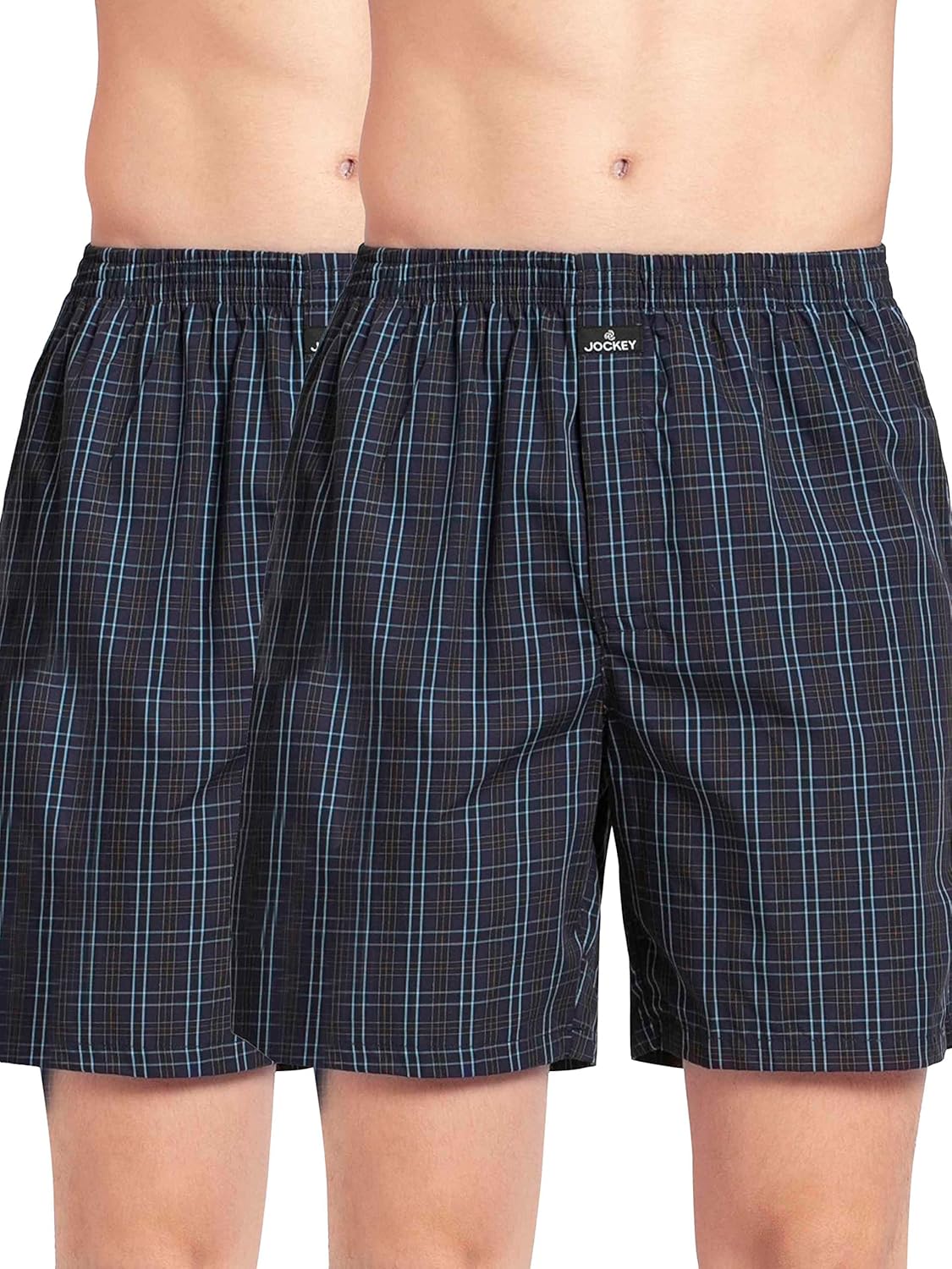 Jockey 1223 Men's Super Combed Mercerized Cotton Woven Checkered Boxer Jockey Men’s Super Combed Cotton Briefs