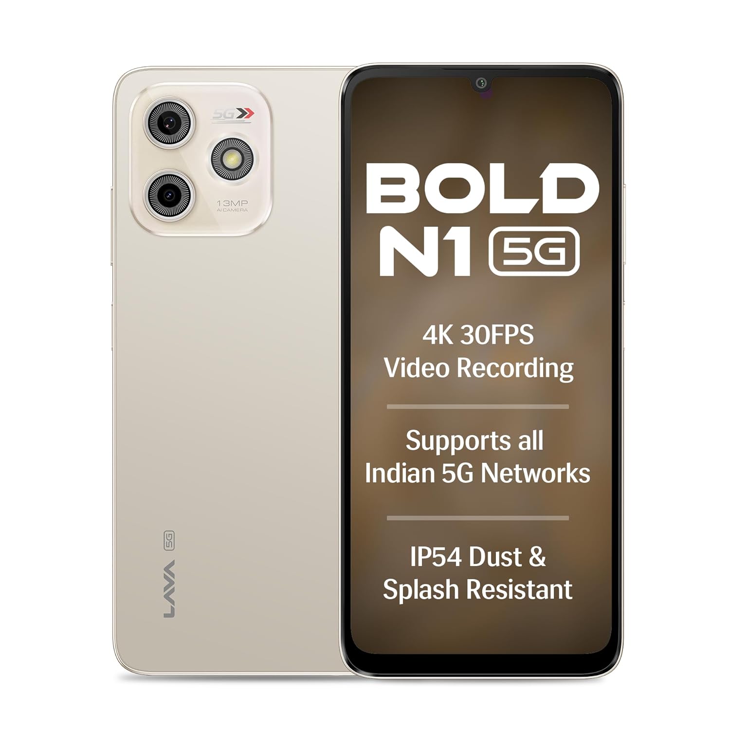 Lava Bold N1 5G (Champagne Gold, 4GB RAM, 128GB Storage) realme NARZO N65 5G