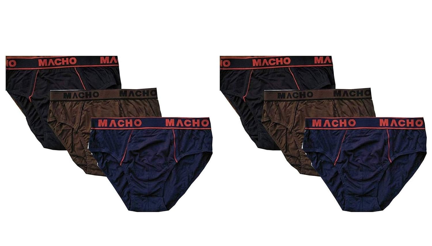 Macho Smart Cut Mens Cotton Brief Multicolor, Pack of 6 Jockey Men’s Super Combed Cotton Briefs