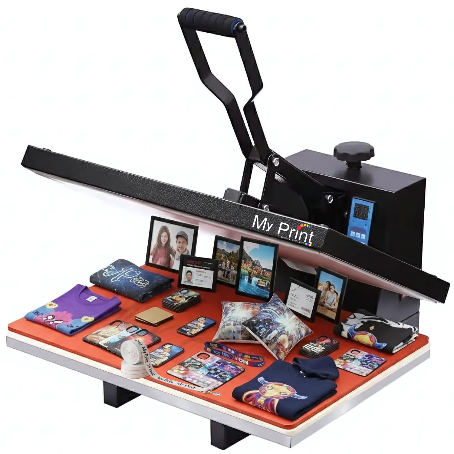 My Print | Heat Press Machine 16x24 | Heavy Duty CVC Men’s Poly Satin Silk Full Sleeve Shirt