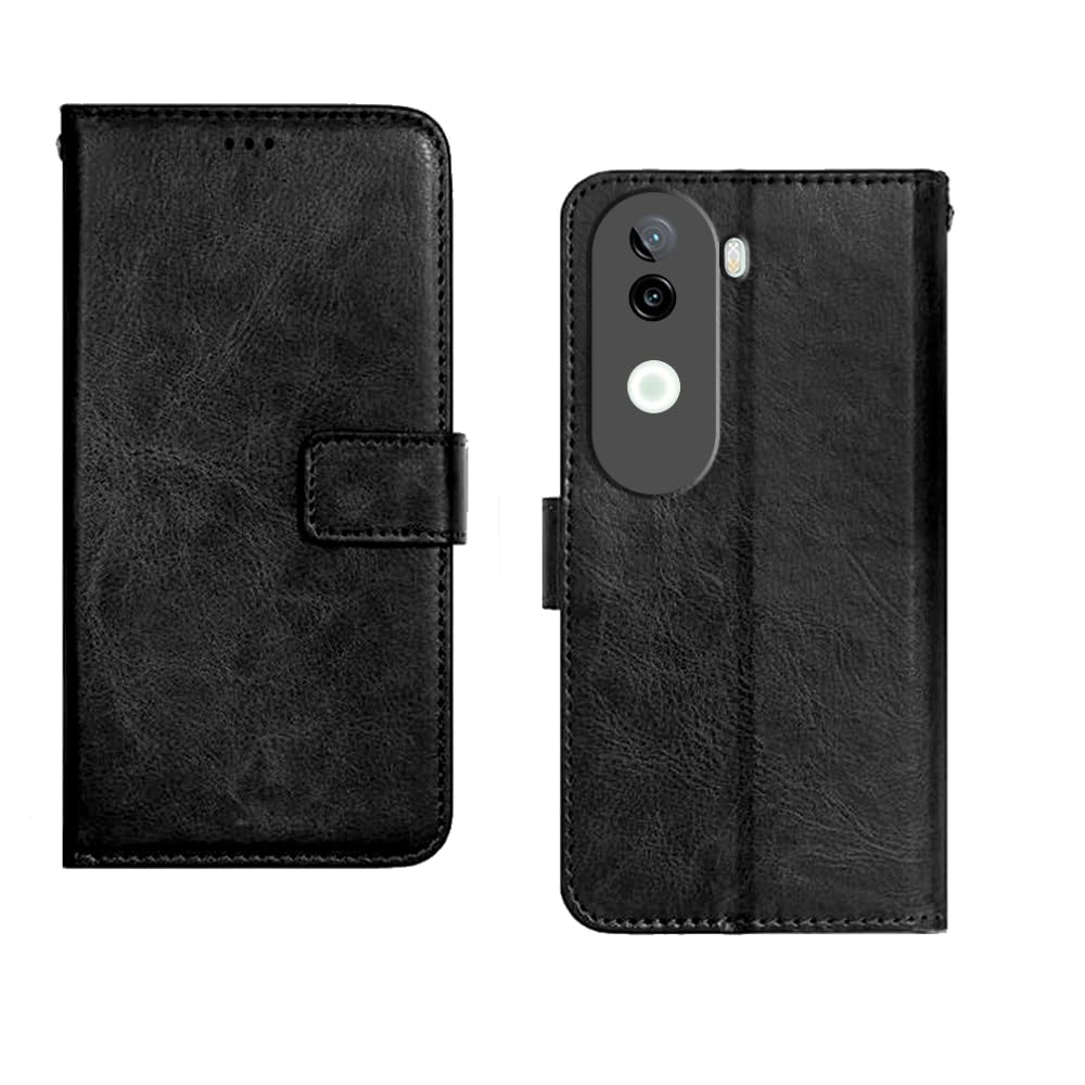Pinaaki Enterprises Flip for iQOO Z9S 5G (Leather_Black) iQOO Z9s 5G