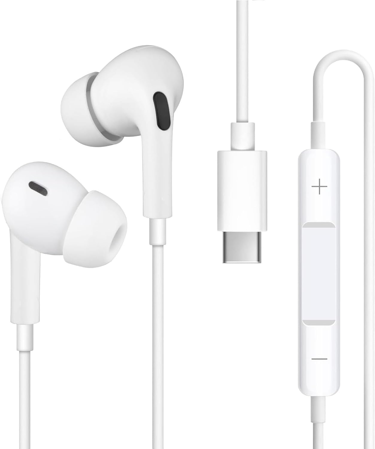 USB C Headphones, Type C Earbuds Compatible for iPhone 15/15 Apple EarPods (USB-C)