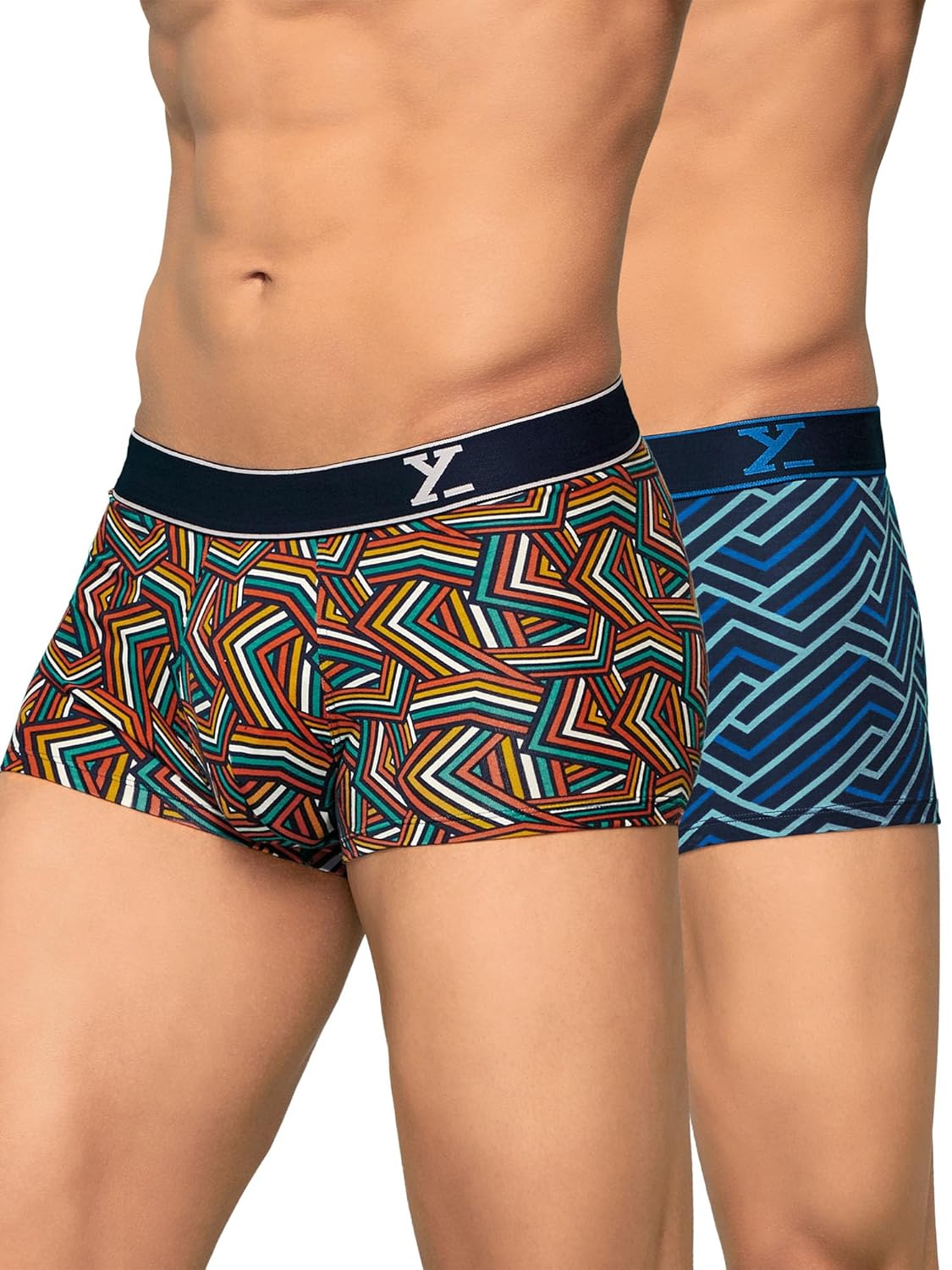 XYXX Anti-Bacterial, Odour-Free Cotton Stripes Parallax Trunks for Men Jockey Men’s Super Combed Cotton Briefs